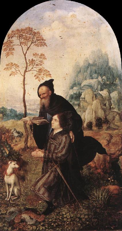 GOSSAERT, Jan (Mabuse) St Anthony with a Donor dfg